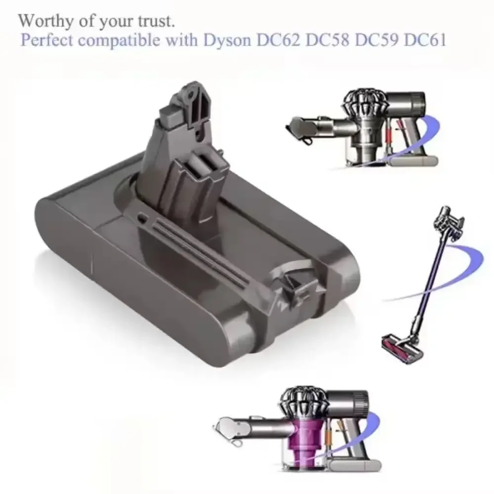 💖🎊2026 Latest V6 21.6V 12.8Ah For Dyson Hoover Rechargeable Lithium Battery DC58 DC59 DC61 DC62 SV09 SV07 SV03 SV04 SV06 SV05