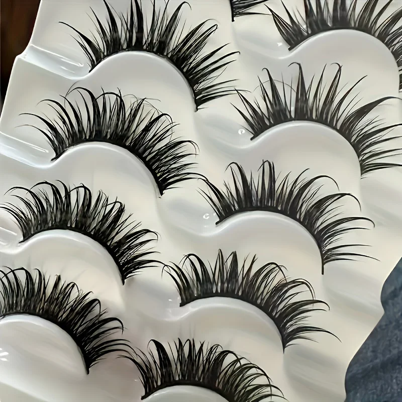 5 pairs of blooming false eyelashes, thick and naturally slender false eyelashes, reusable eyelash extensions, easy to wear and