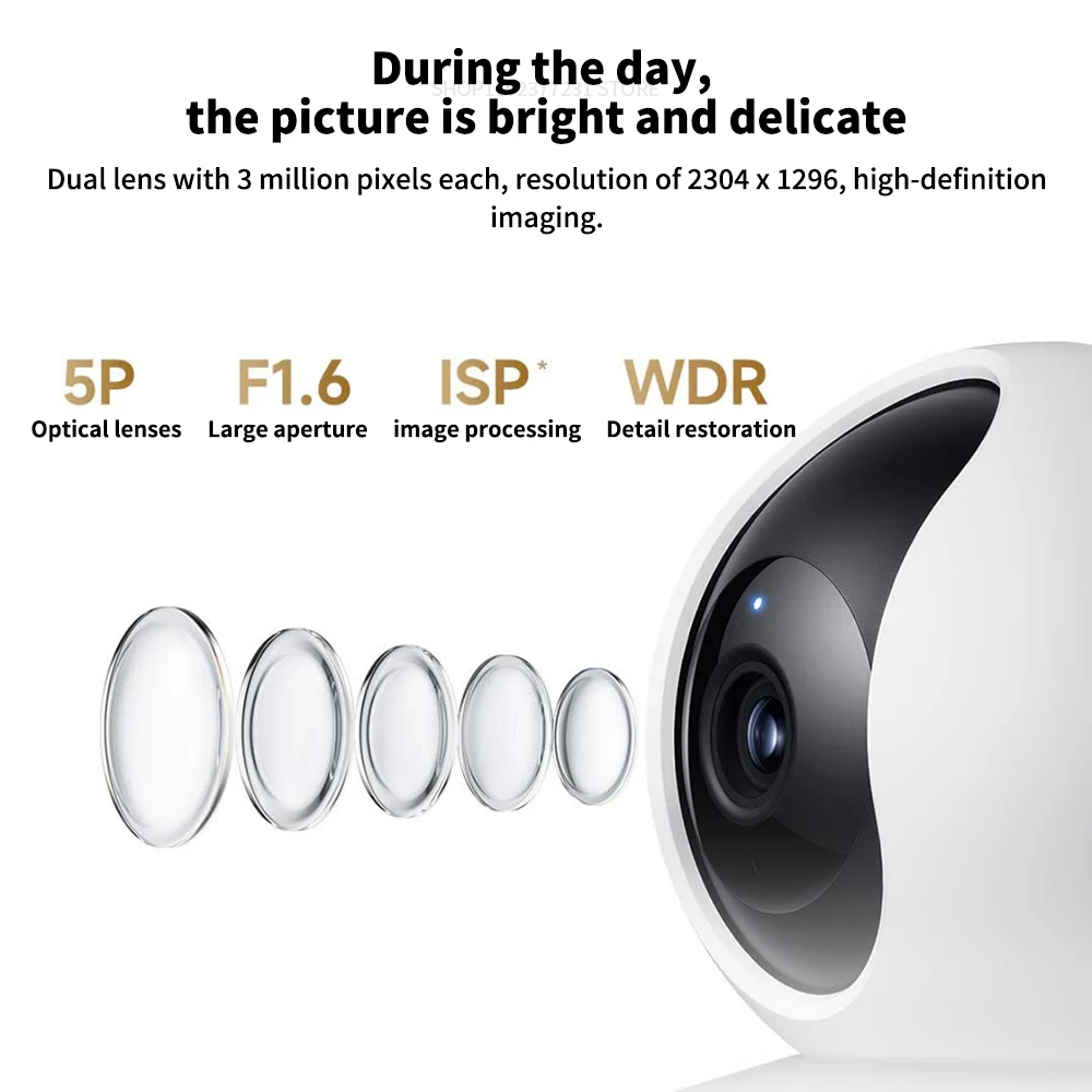 Xiaomi C300 Smart Camera Dual Lens PTZ 360° AI Detection 3 Million pixels Full Color Night Vision WiFi 6 Home Security Mi Home