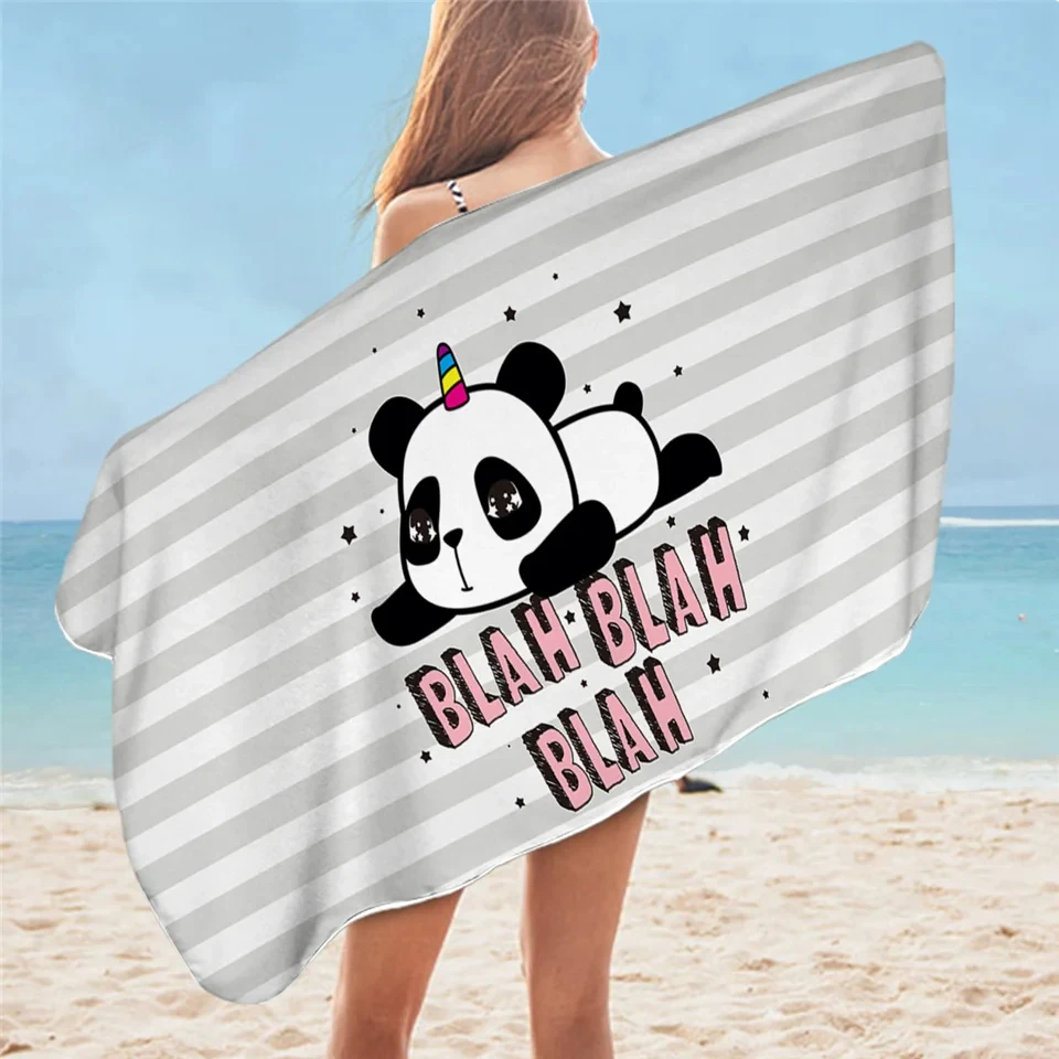 Panda Beach Towel Bathroom Cute Cartoon Animal Soft Quick-drying Bath Towel Kids Teen Adults Gifts Shower Summer Blanket Towel