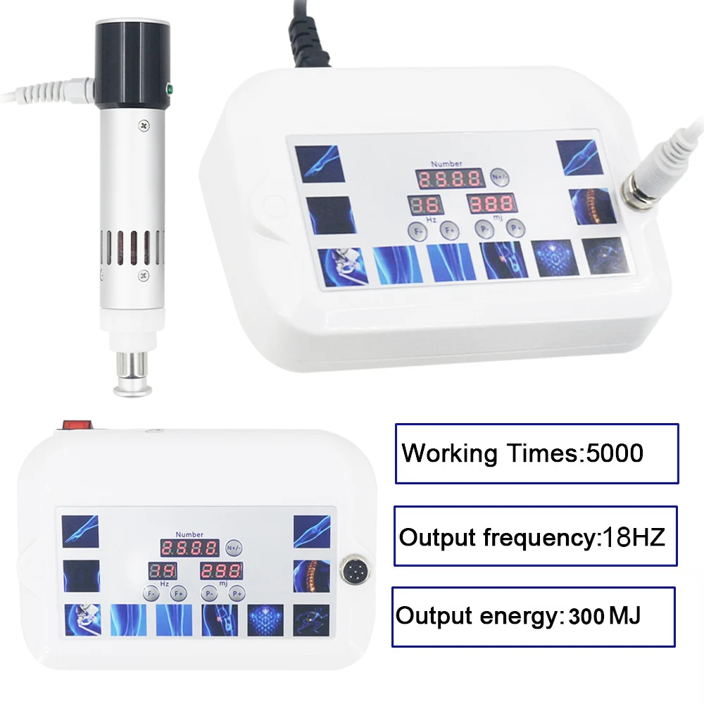 Professional 300mj Shockwave Therapy Machine 7 Heads Treat For Plantar Fasciitis ED Treatment Body Massage Shock Wave