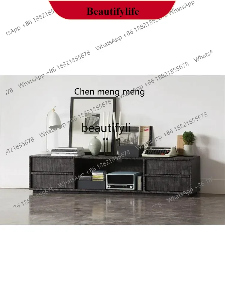 

G153 Nordic Designer Silent Style Solid Wood Oak Sealed TV Cabinet Living Room Solid Wood TV Cabinet Retro Living Room Furniture