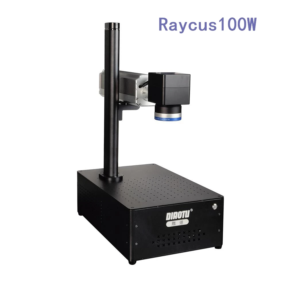 Fiber Laser Engraving Machine 100W JPT Raycus EZCAD-2 Laser Marking machine With Rotary For Metal Gold Silver Jewelry Engraving