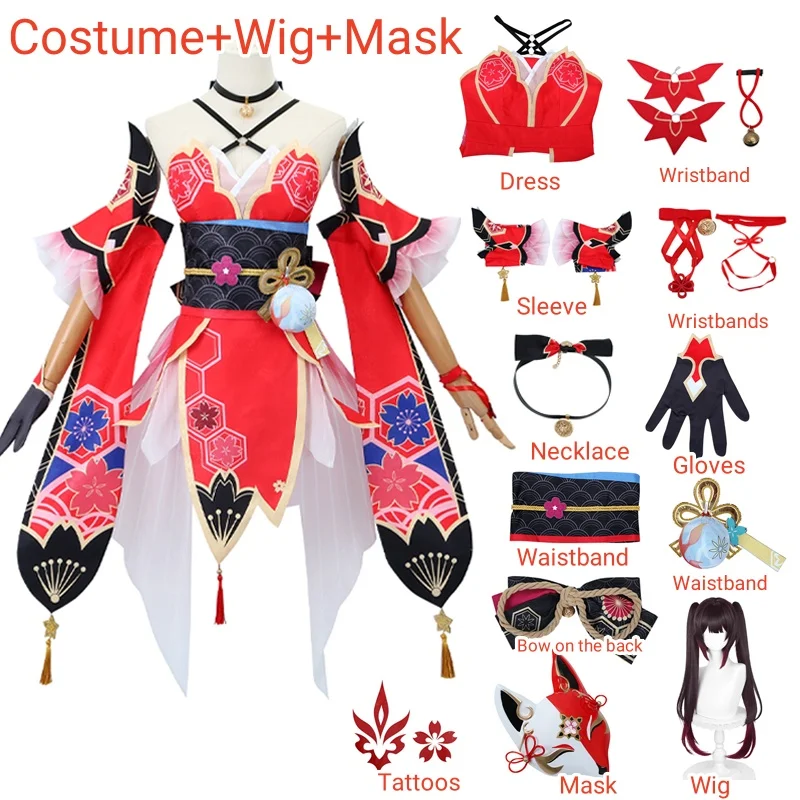 Honkai Star Rail Sparkle Cosplay Kostuum Volledige Set Masker Pruik Vrouwen Rollenspel Outfit Halloween Carnaval Jurk voor Honkai Star Rail