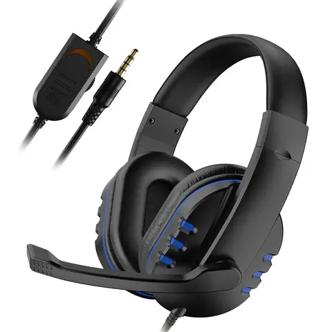 3.5mm 유선 게임용 헤드폰 게임 헤드셋 PS4 플레이 스테이션 4 PC 용 마이크 볼륨 조절 기능이있는 소음 차단 이어폰