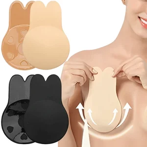 Wanita Push Up Bra Self Adhesive Silikon Strapless Invisible Bra Dapat Digunakan Kembali Lengket Pita Pengangkat Payudara Penutup Puting Kelinci Bantalan Bra 10 payudara silikon penjualan terbaik b d - №