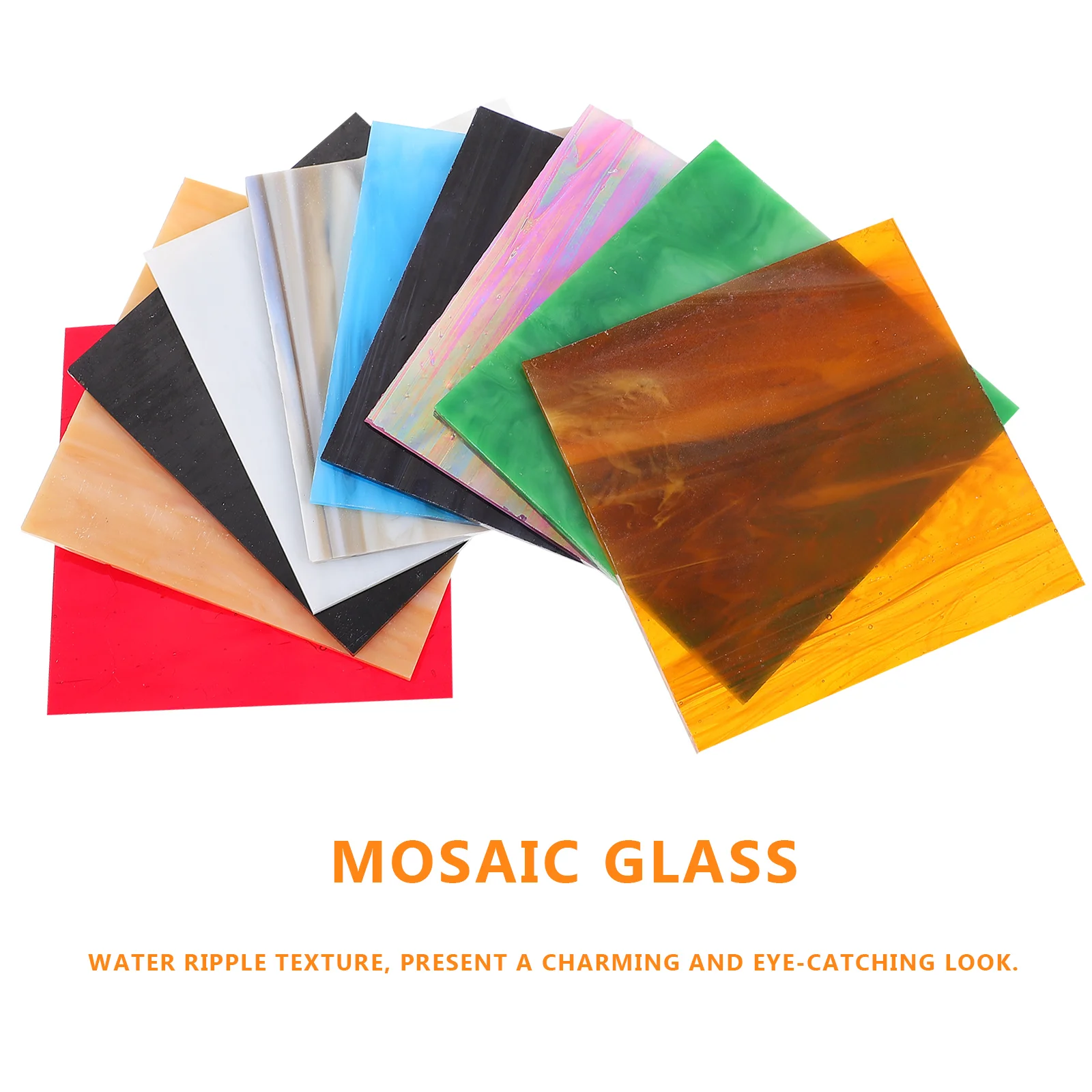 

10 Pcs Mosaic Colored Glass Mica Sheet Stained Ceramic Tile Cathedral