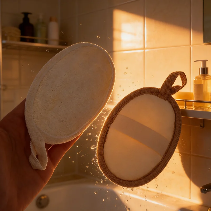 

Loofah Bath Pouf​ Natural Fiber Body Exfoliator & Cleaner Deep Cleansing, Improves Skin Texture, Perfect for Daily or Weekly Use