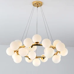 Modern Led Chandelier Lights Glass Ball Lamp Ceiling Fixtures for Living Room Kitchen Nordic Luster Indoor Home Decorate Light