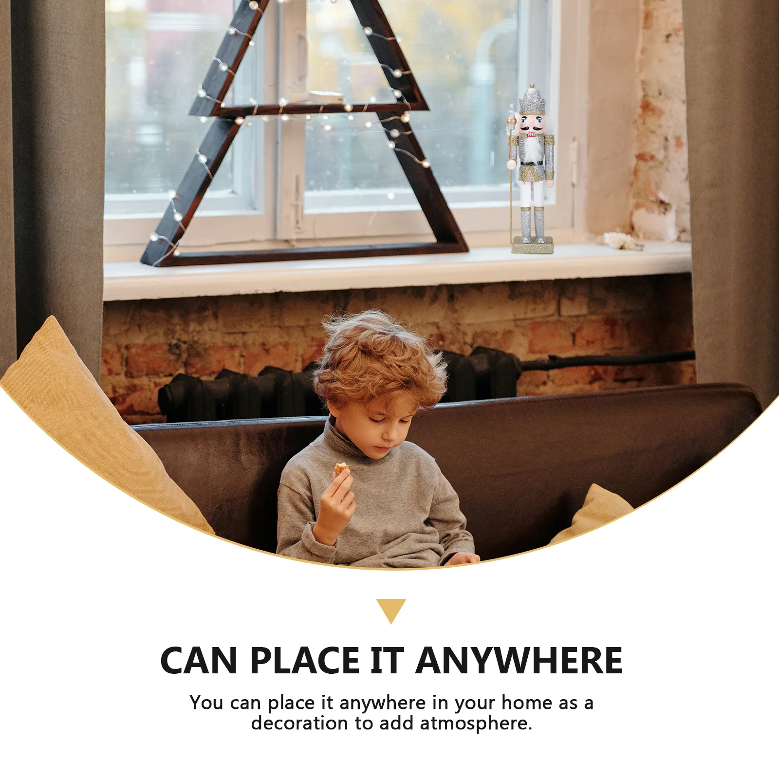 

1pc Wooden Nutcracker Figure Walnut Soldier Decor Desktop Ornament Holiday Home Decoration Puppets Crafts