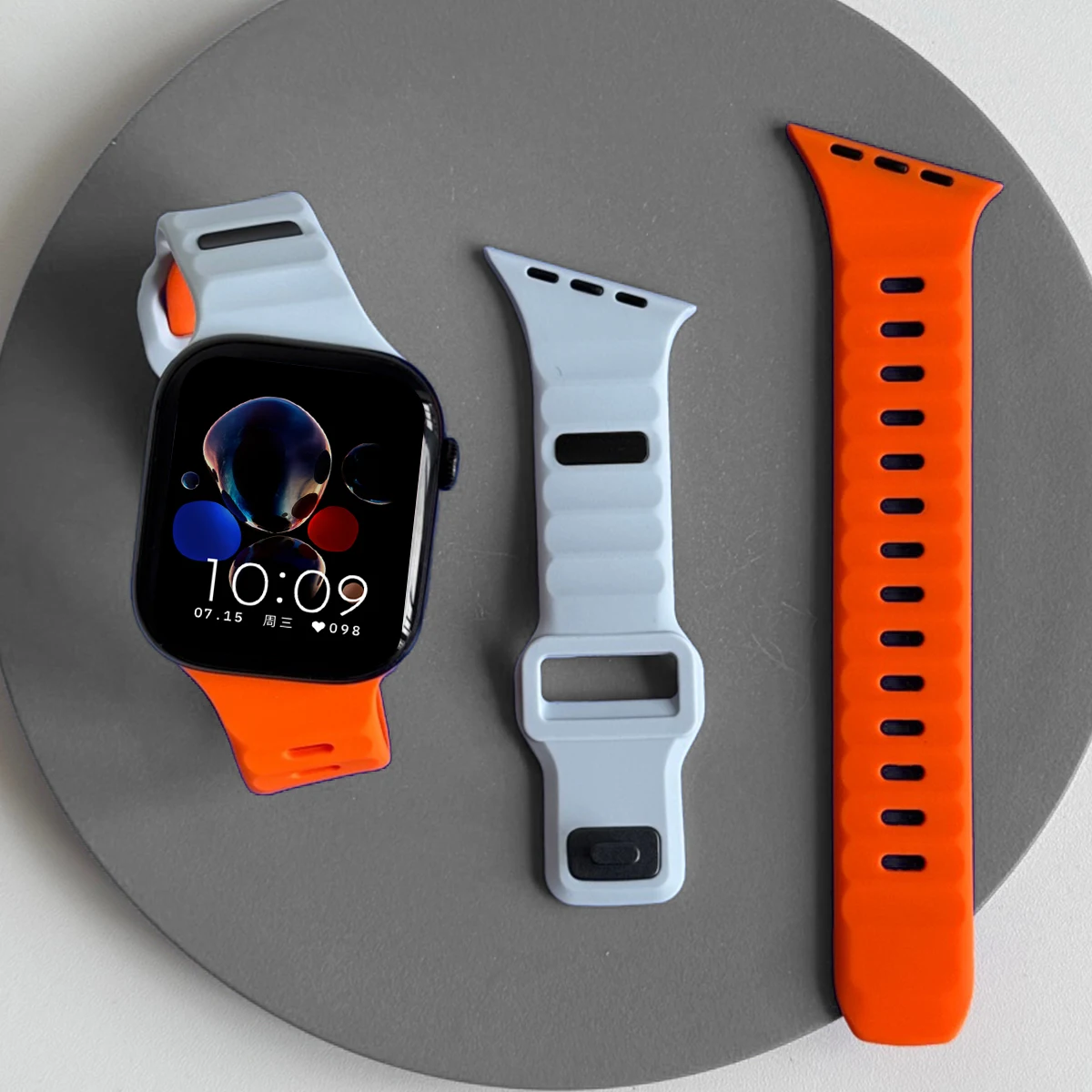Silikon-Sportarmband mit unregelmäßigem Banddesign für Apple Watch Ultra3/2 49mm 38mm 42mm 44mm 45mm 46mm für iWatch Series 11 10 9 8 7 SE