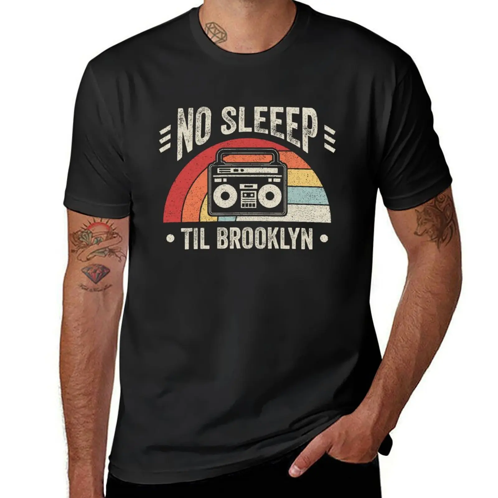 Vintage Retro No Sleep Till Brooklyn T-Shirt sublime anime vintage clothes Short sleeve tee mens funny t shirts