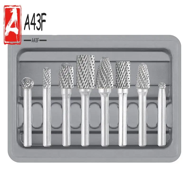 

A43F-1 Set 1/4 Inch Shank 8Pcs Die Grinder Bits For Metal Wood Weld Concrete Stone Grinding