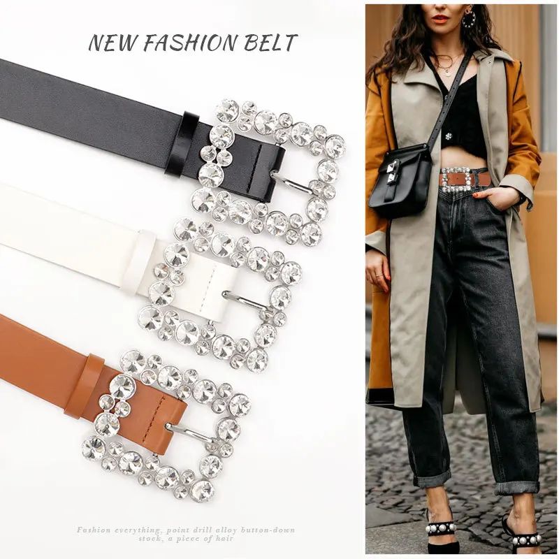 

2025 New Women's Alloy Buckle Rhinestone Belt - Adjustable Waist Cincher for Dresses/Jeans/Coats（Fashion Accessories）