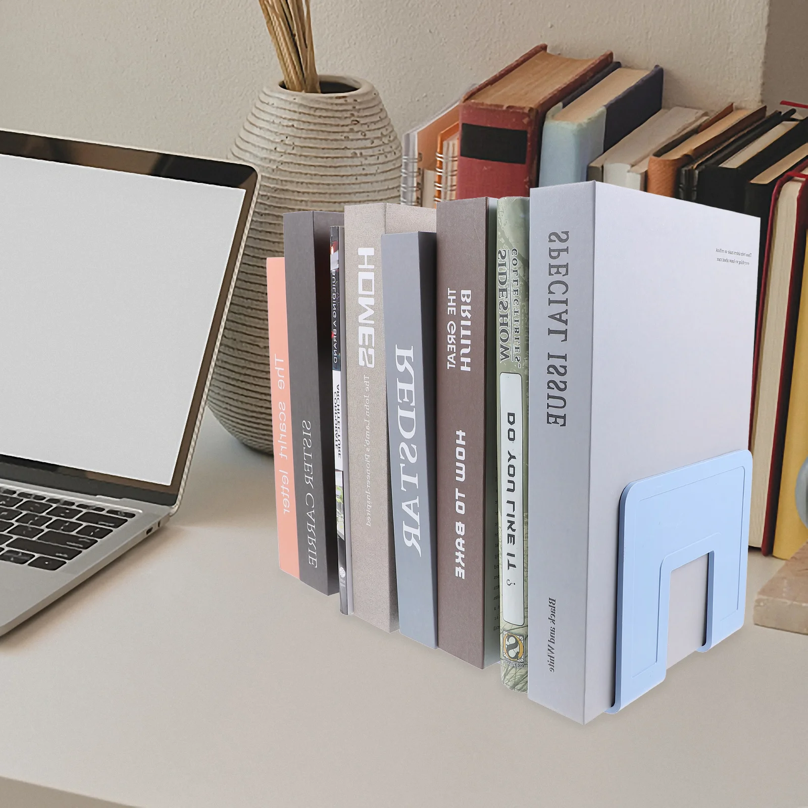 

Book Stand Adjustable Desk Holder Storage Rack Desktop Bookshelf Organizer Clear Multi-function for Display Students