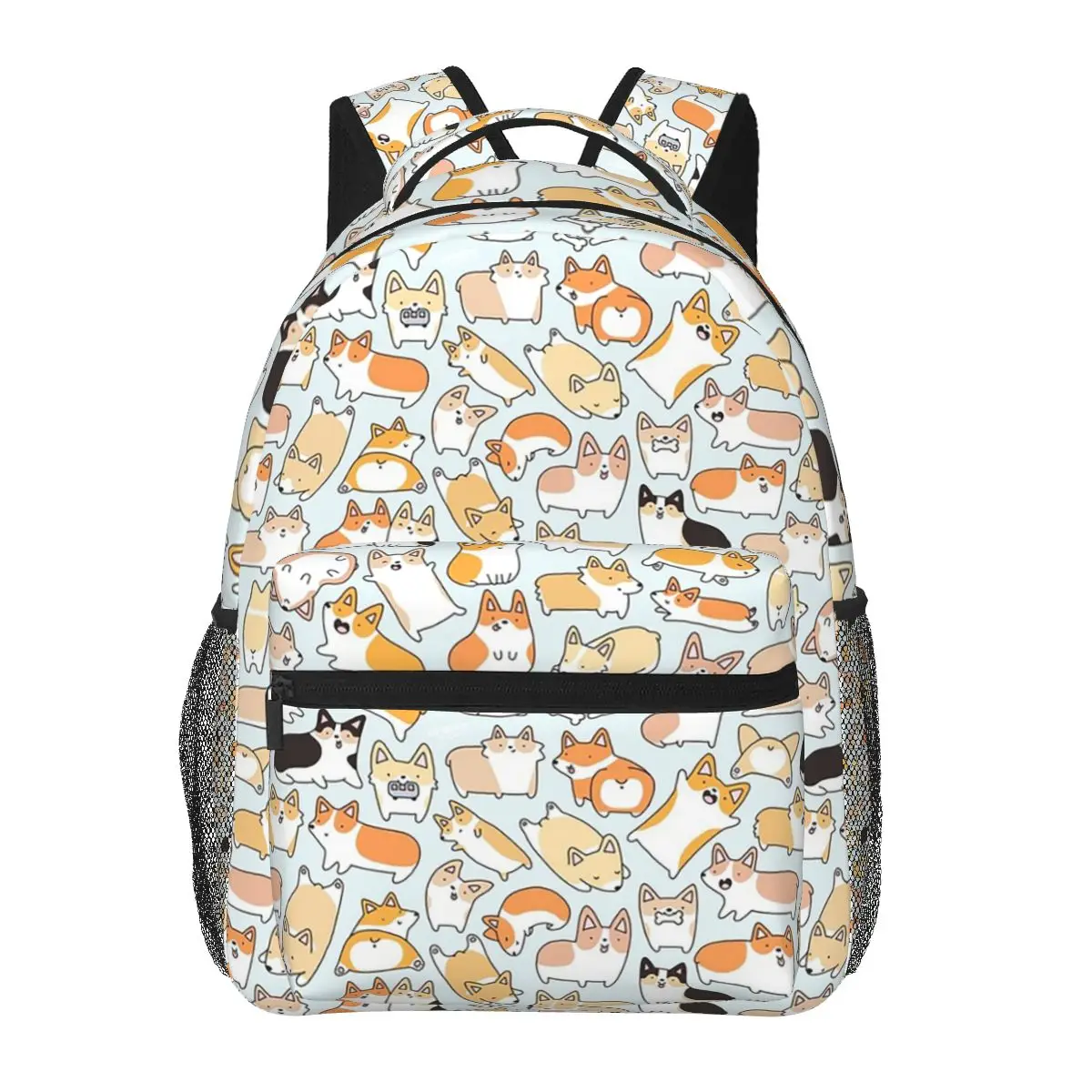 

Cute Corgis And Footprint Pattern Student Backpack School Bag Hiking Travel Daypack for Men Women Fashion Bookbag Shoulder Bags