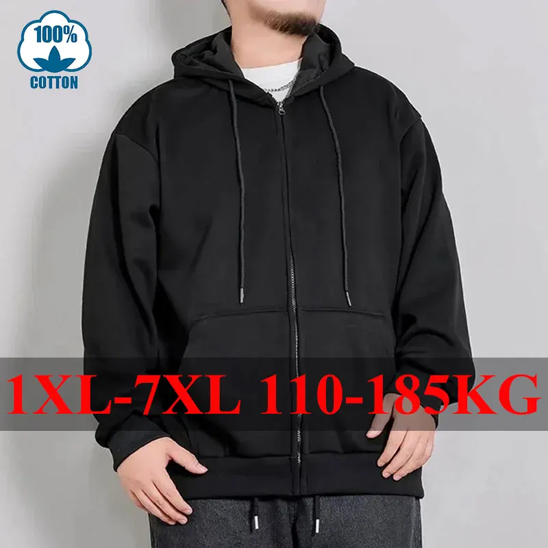 

Мужское пальто больших размеров 5XL 6XL 7XL толстовки на молнии осень-зима толстовка куртка черная хлопковая большая высокая мужская одежда 110-185 кг