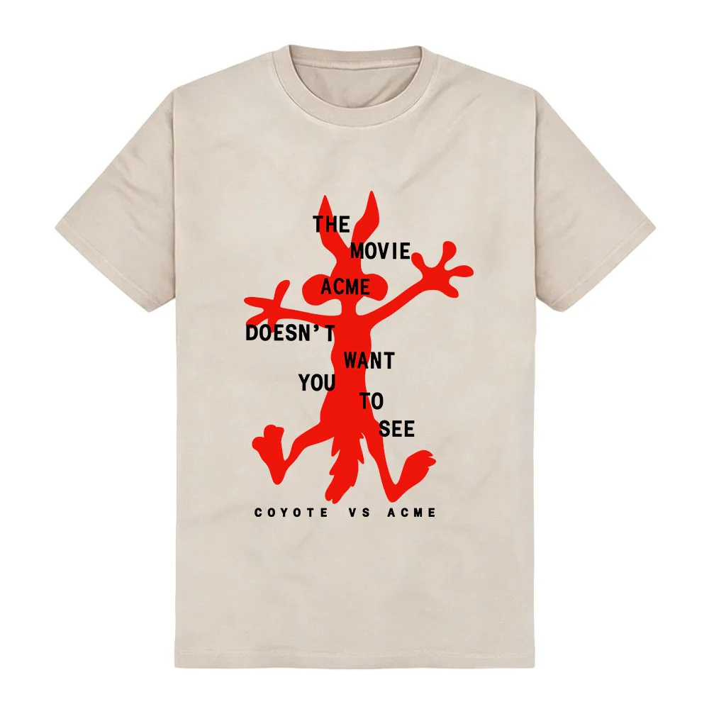 Coyote Vs.Acme T-Shirt Kurzarm Sommer Baumwolle Damen Herren T-Shirts Lässige Mode O-Ausschnitt Weiche T-Shirts Unisex Streetwear Print Tops – Detail 5