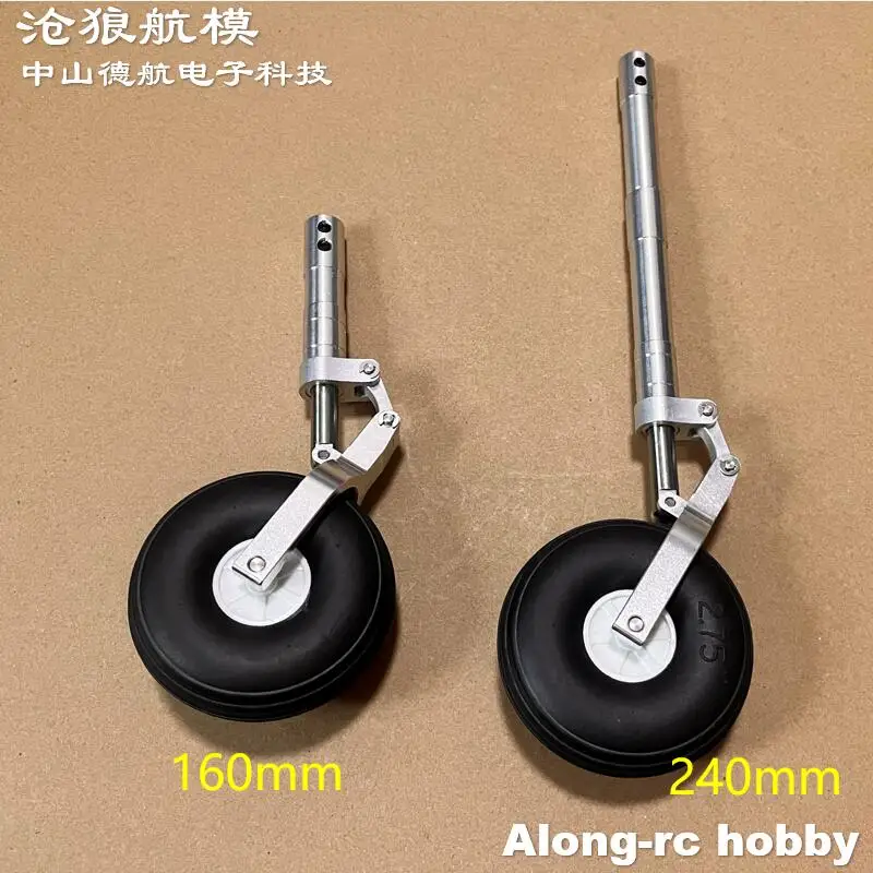 RC Airplane Part Height 150-240mm D4 D5 Strengthened Damping Kneeling Landing Gear with 70mm Wheel for 5-10kg Aircraft EDF Plane