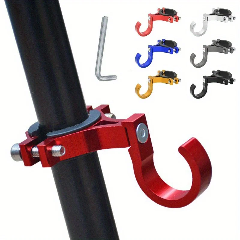Universal No-Drill Helmet Hanger Single Piece Heavy Load Front Storage Hook for Electric Scooter Bike Motorcycle E-Bike
