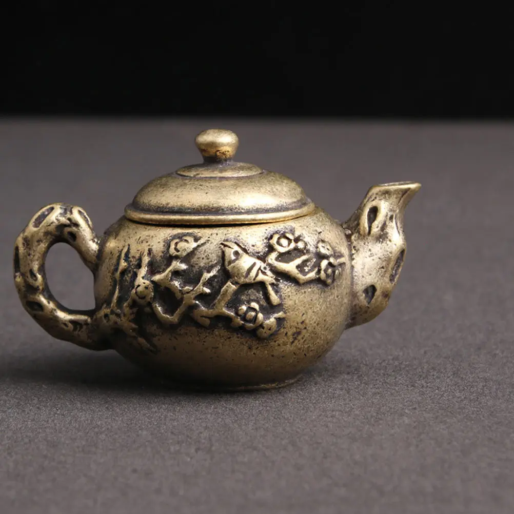 

Teapot naments Kettle Decor Delicate Practical Adornment Desktop Novel Brass High Quality Long Lasting Kitchen Bar Use