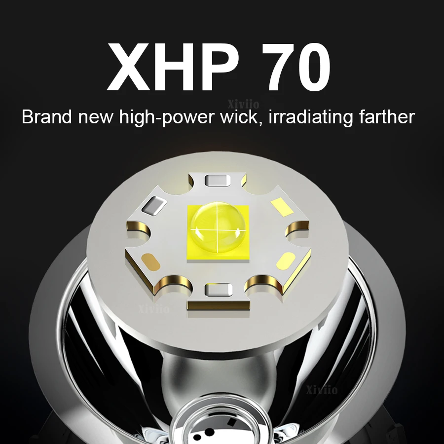 6000000LM Professional XHP70 LED Diving Headlamp Bright Rechargeable OLED Display Underwater Head Torch Fishing Camping Lantern