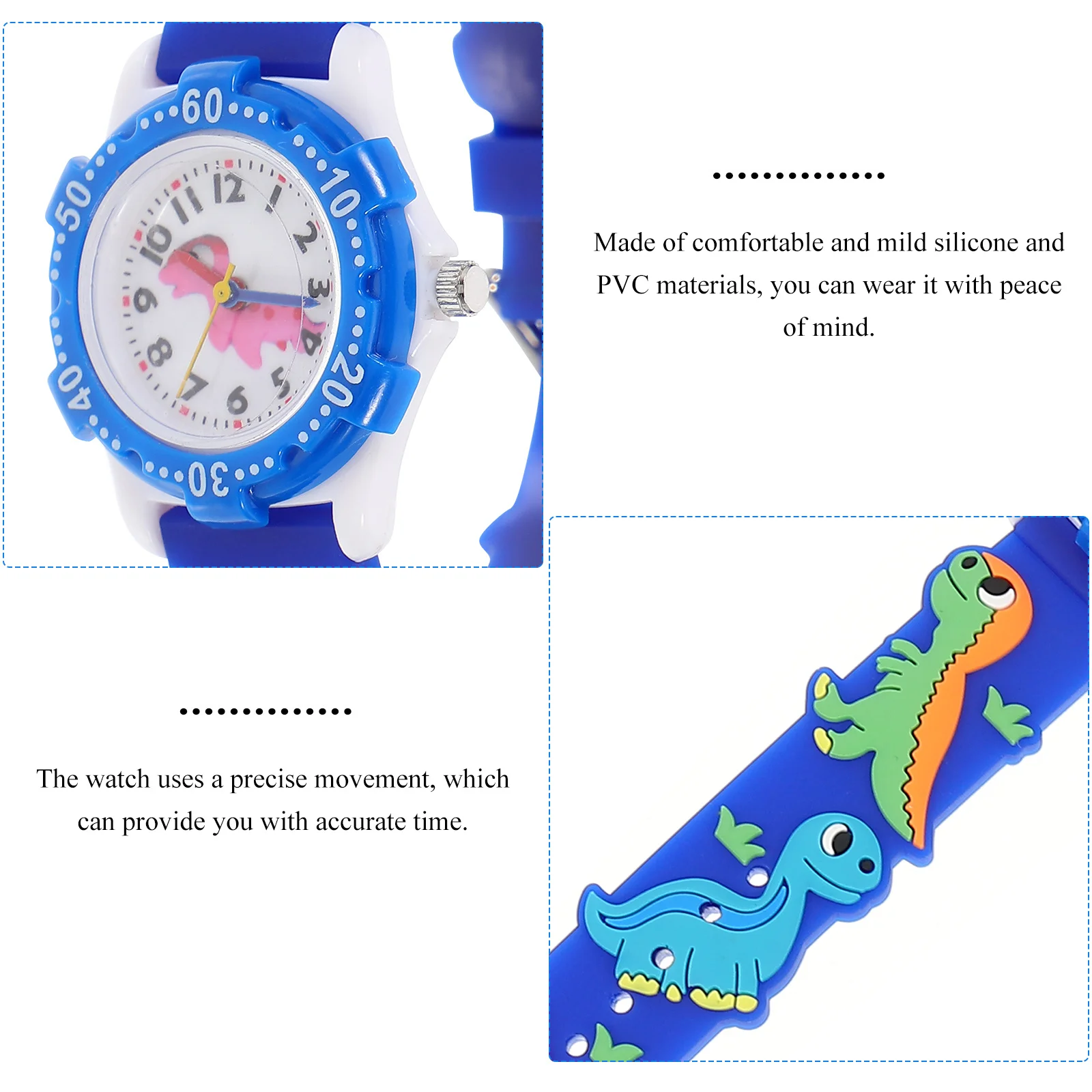 Schöne Silikon-Cartoon-Uhr, Armbanduhr, verstellbares Armband, klare Zahlen, Geschenk-Cartoon-Uhr