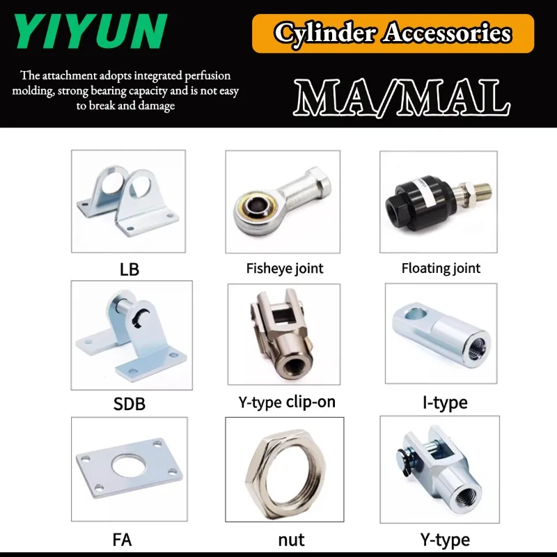 MA MAL Cylinder Accessories LB nut SDB FA Y-type  I-type Fisheye joint Floating joint  Pneumatic tool