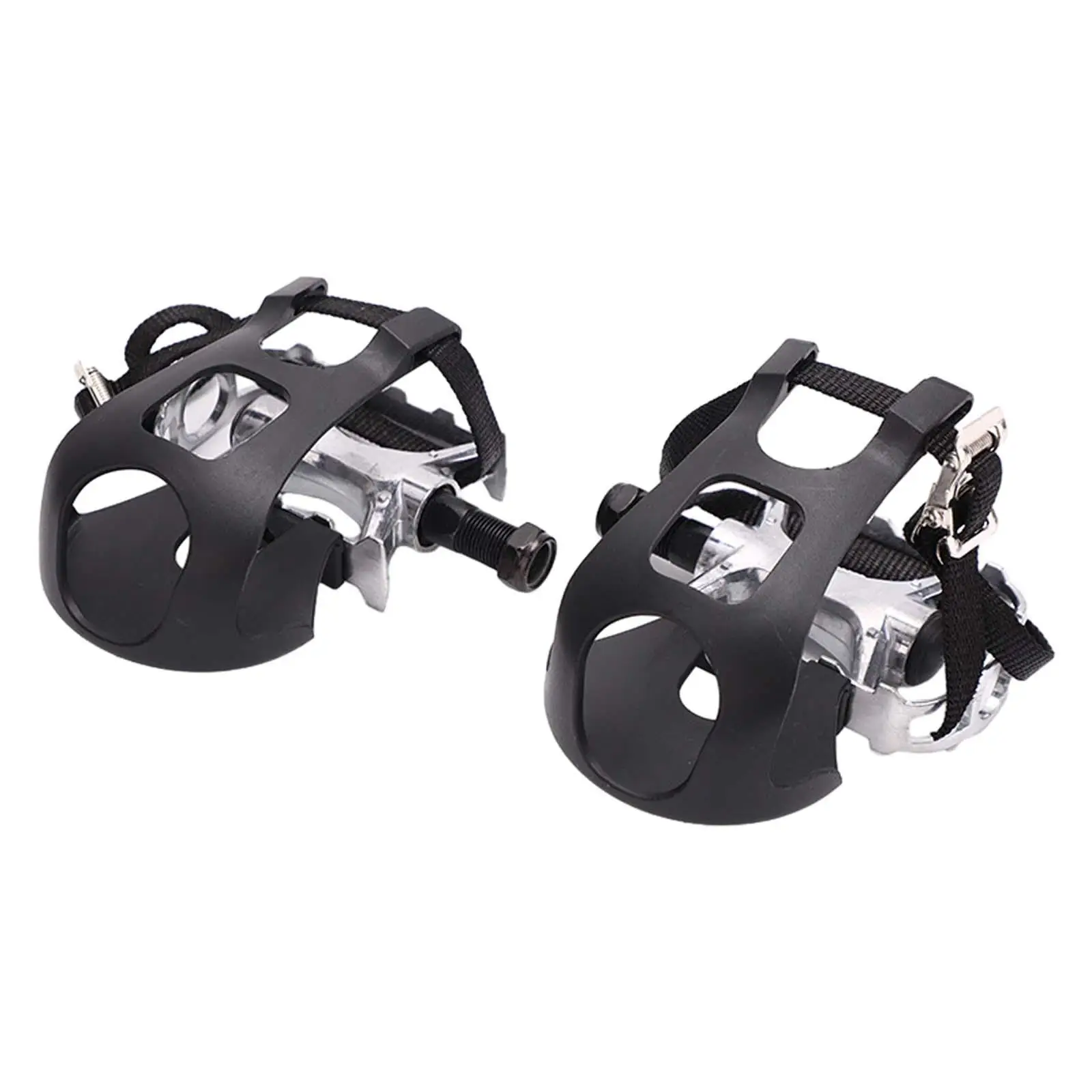 Exercise Bike Pedals with Adjustable Strap Repair Bicycle Pedals with Toe Cage