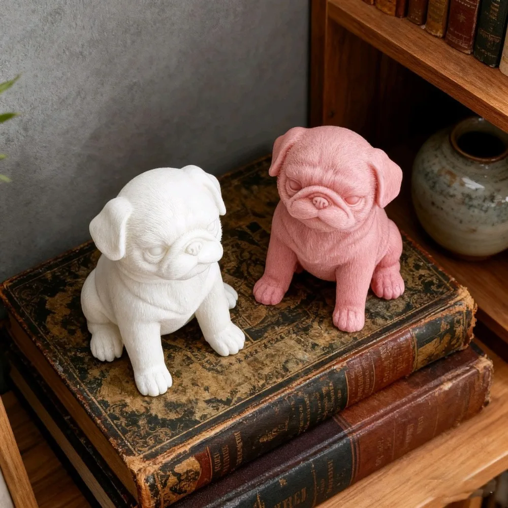 3D Sitting Dog Scented Candle Silicone Mold DIY Poodle Handmade Soap Plaster Figurine Epoxy Resin Molds