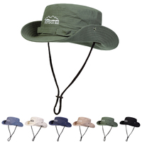 Unisex OUTDOIRS Mountain Range Embroidery Panama Fisherman Hat Outdoor Travel Hat Sunscreen Hats for Men Women Bucket Hat