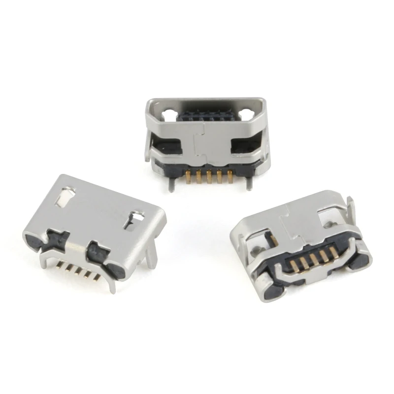 10Pcs Micro USB 5pin Connector Female Socket USB Type B Port 12 Models SMD DIP Socket Connector Plug For Android Phone Connector