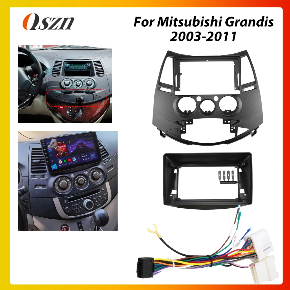 

9 inch Car Radio Frame Kit For Mitsubishi Grandis 2003-2011 MT Auto Stereo Panel Mounting Bezel Faceplate Center Console Holder