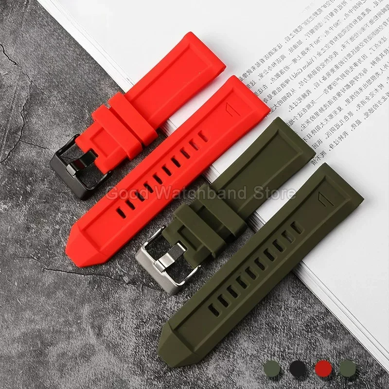 Soft Waterproof Sweatproof Silicone Watch Strap 26mm for Diesel DZ7313\DZ7322\DZ7257 Large Size Watchband Dainty Durable