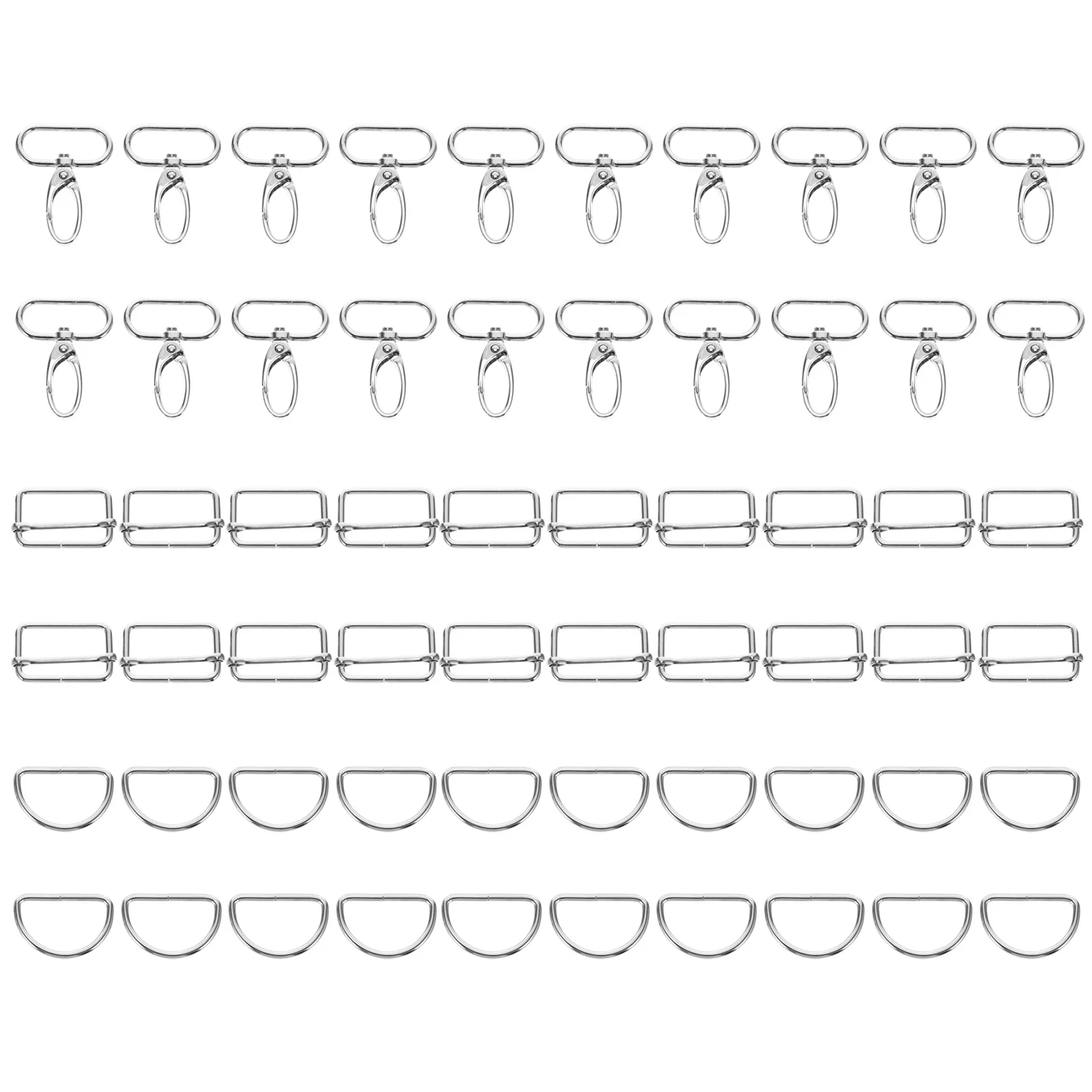 

20 Sets Detachable Handle Buckle Clasp Metal Durable Luggage Strap Handbag Craft Luggage Buckle Project Accessories