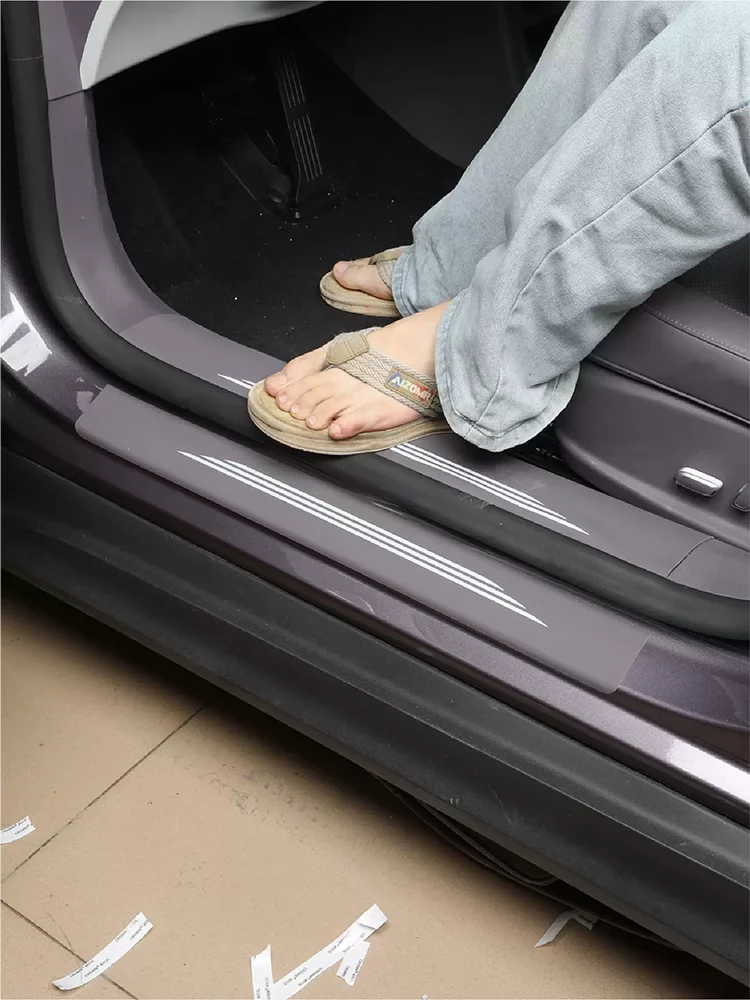 For Changan Qiyuan Nevo A06 2026 2027 Car Door Threshold Strip Inside Outside Leather Decorative Protective Sticker Accessories