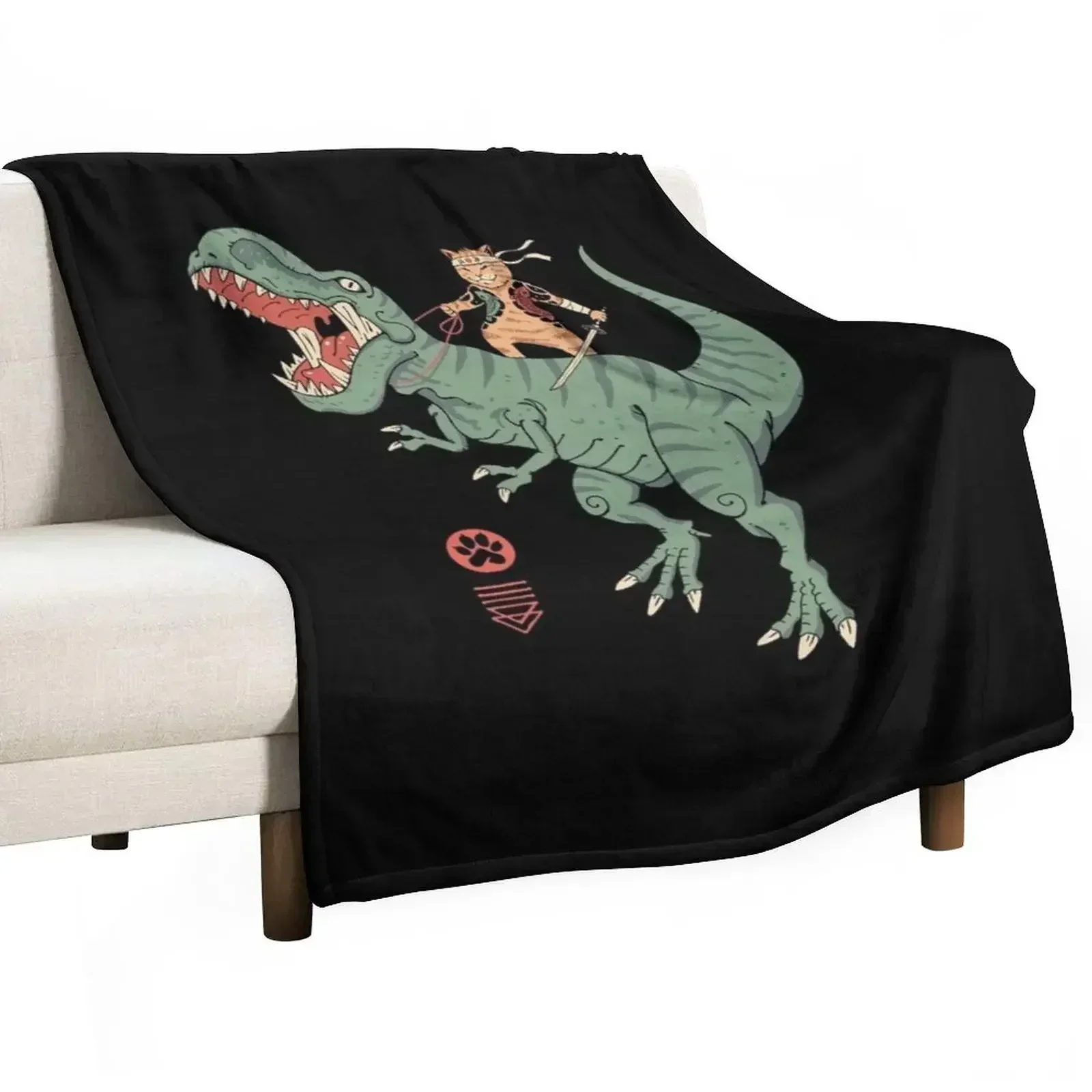 T-Rex Catana Throw Blanket Furry Summer Beddings Thin Flannels Blankets