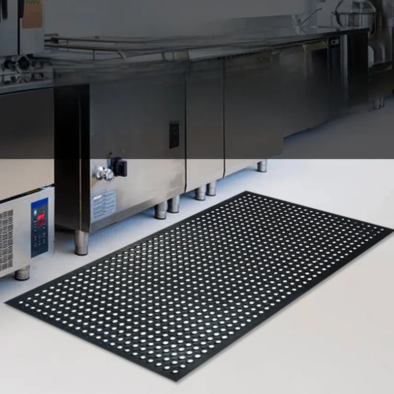 

Non-Slip Kitchen Floor Mat Commercial Restaurant Bar Counter Rubber Interloing Floor Mats Water Resistant Anti-Fall Mat