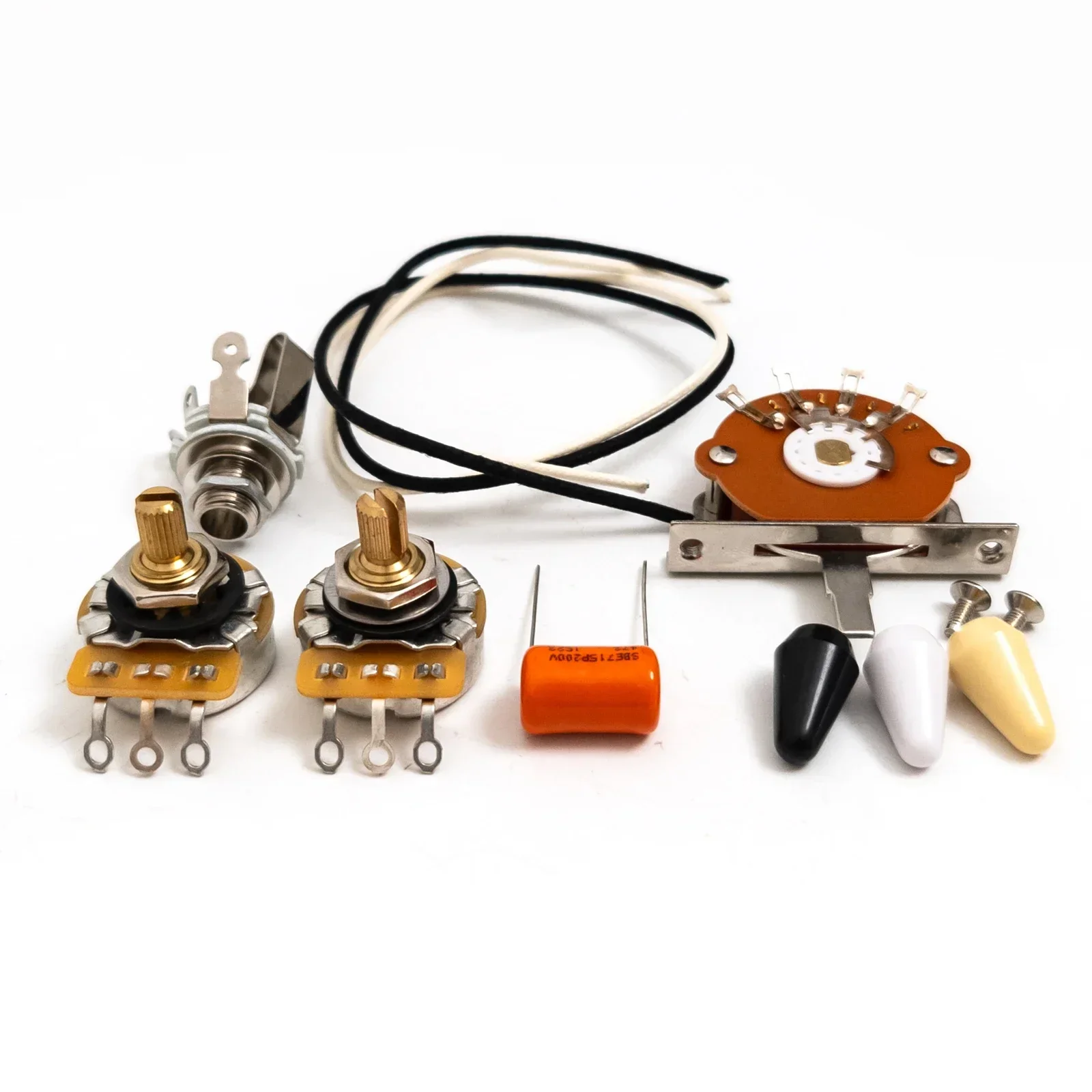 

Guitar Wiring Harness 500K Pots 5 Way Switch 1V1T for ST Style Electric Guitar Prewired Upgrade Kit