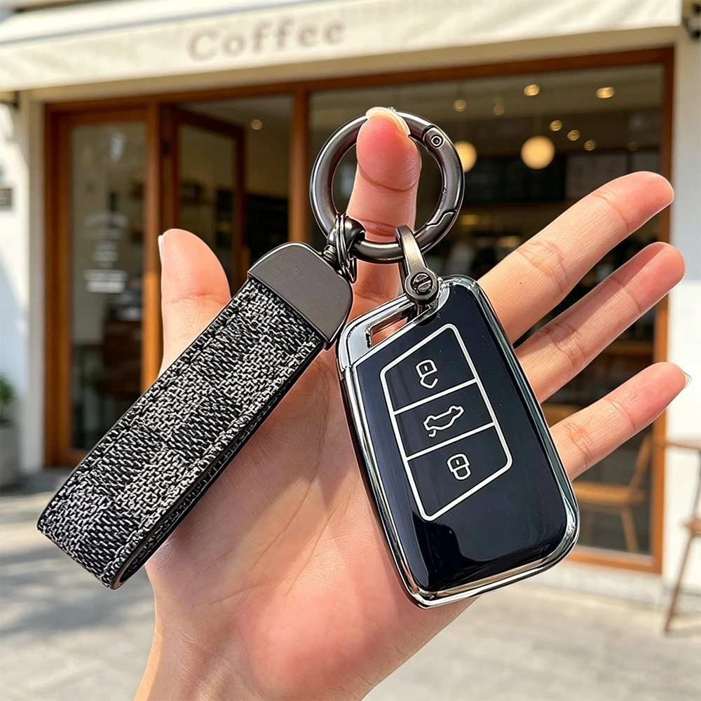 TPU Autoschlüssel-Schutzhülle für VW Volkswagen Passat B8 Magotan für Skoda Superb A7 Kodiaq Sitzschutz-Hülle Schlüsselanhänger