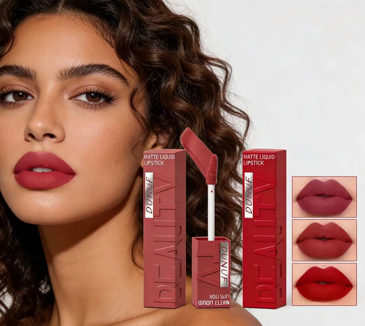 Rossetto Opaco Vellutato, Lucidalabbra Impermeabile, Liscio, Lunga Durata, Non Appiccicoso, Non Trasferibile, Rosso Intenso, Nude, Y2K, per Uso Quotidiano e Feste, Idea Regalo