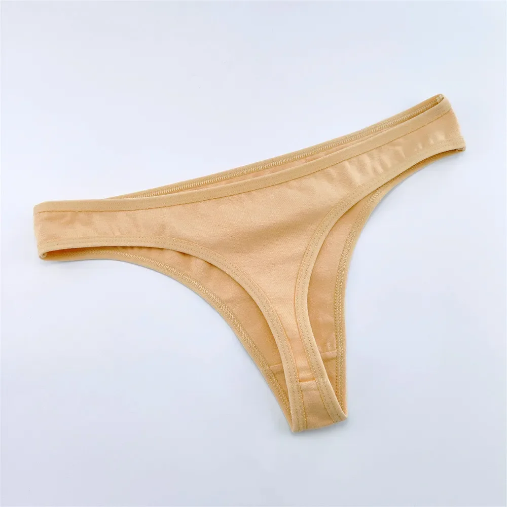 3PCS Bavlněné G-string Dámské Sexy Tanga Jednoduché Bezešvé Spodní Prádlo Pohodlné Nízký Pas Bikiny Kalhotky Dámské Neformální Kalhotky - náhled 3