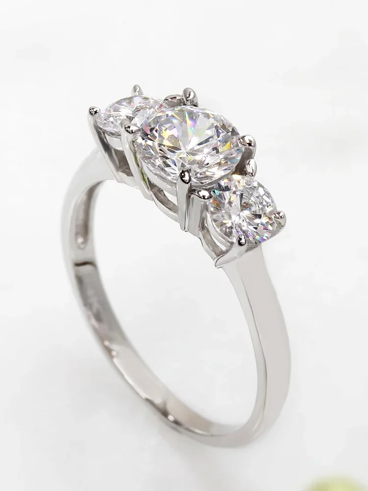

Stylever Simple Advanced Fashionable Round Zircon Engagement Rings for Women Real 925 Sterling Silver Luxury Fine Jewelry