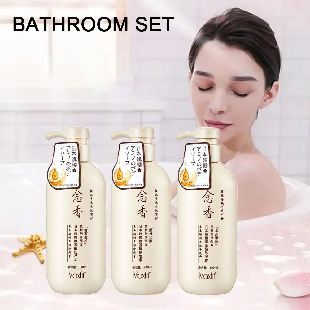 Amino Acid Fragrant Japanese Shampoo 300ML Japanese Shampoo Care Body Hair Wash, And Japan Shampoo Conditioner & Evening T8D8