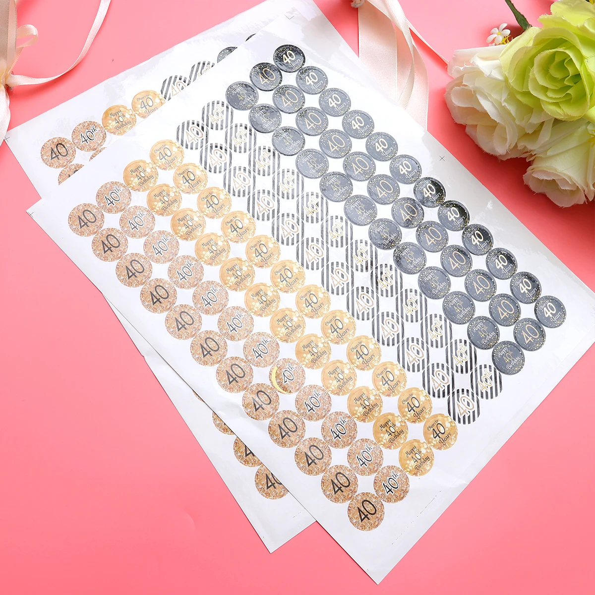 2-листые наклейки на день рождения, номер, декор, товары для вечеринок, бумажные письма, юбилейные тематические этикетки для файлов