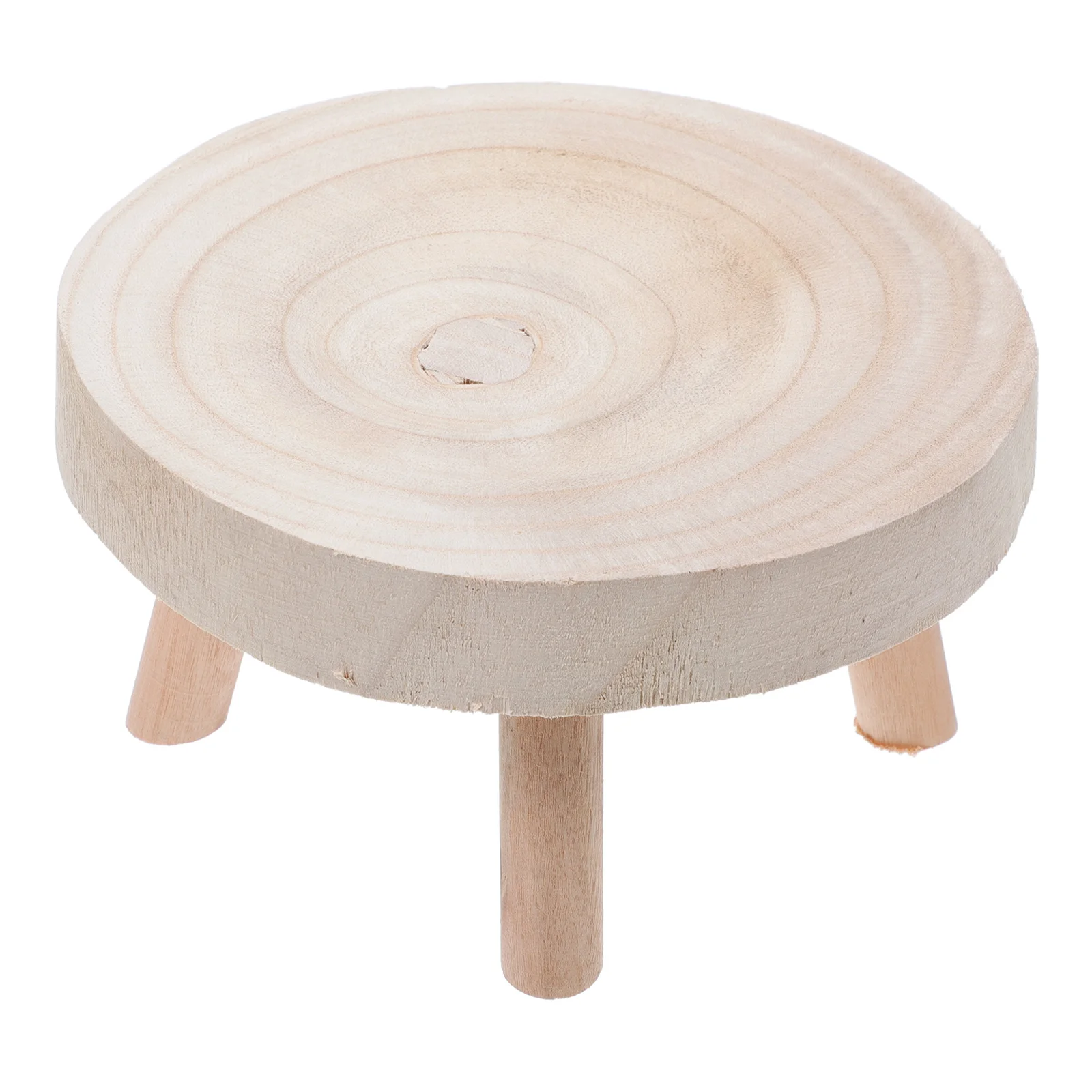 Rustic Round Wooden Base Stand Flower Pot Shelf Organizer Holder For Bathroom Vanity Home Decor Large Capacity Display