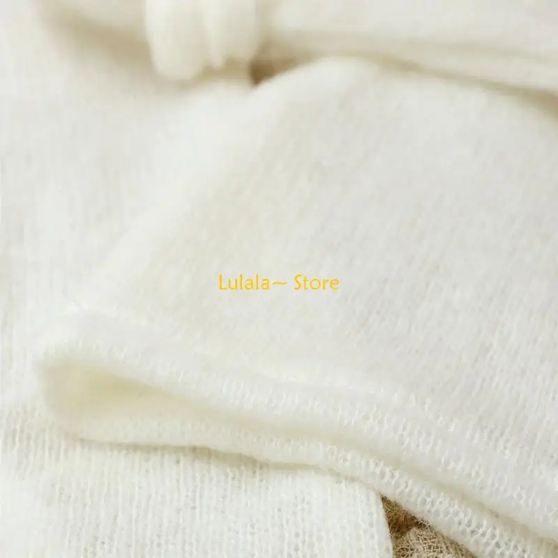 Y4QA Baby Photo Hat Footed Jumpsuits Knitting Bodysuit Newborn Photography Furniture view 2