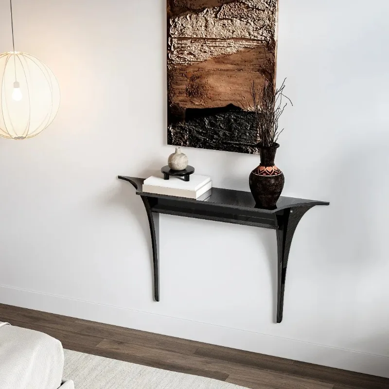 Acrylic dark gray porch table double ins wind suspension narrow table light luxury high-end feeling wall rack