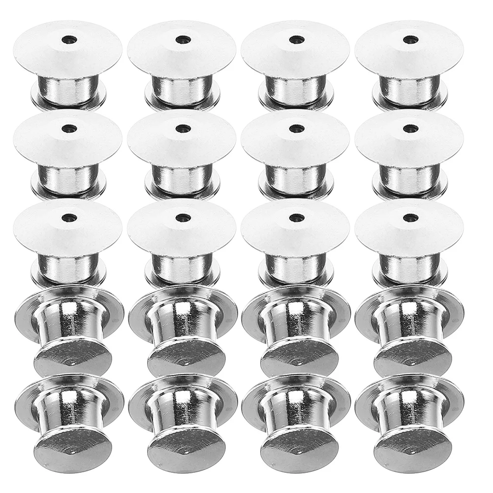 

25pcs Flat Round Pin Back Locking Clasp Metal Locking Pin Backs For Brooches Lapel Pins Name Tags Badge Holders Sewing Accessory