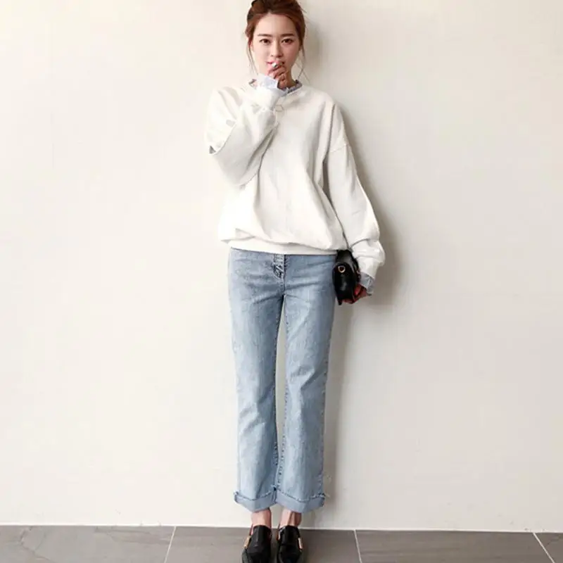 

Women'S Brown Sweatshirts Couple Slim Mujer Graphics Multiple Colour Pure White Chinese Floral Sweet Travel Fall Winter Lining